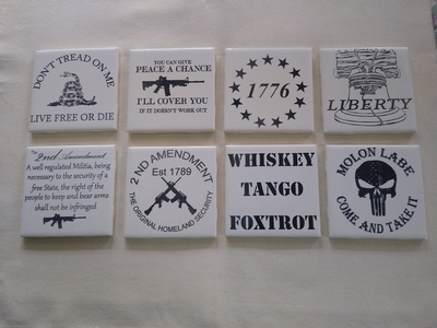 Patriotic Drink Coasters, Mix or Match Designs